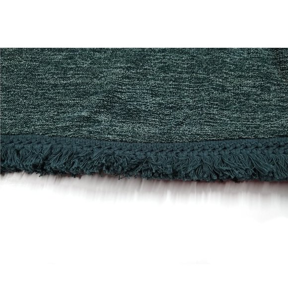 KNOX ROSE Fringed SWEATER Heathered Green French Terry: Oversized XS or Reg M - Picture 5 of 12